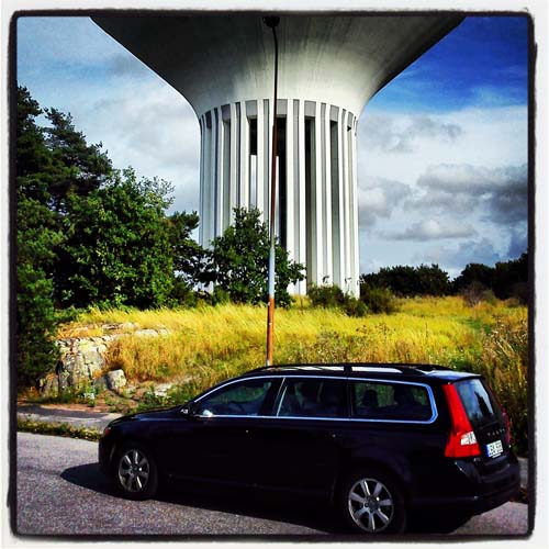 2013 - My 2011 Volvo V70 at the Watertower in Uppsala