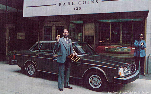 1980 - Volvo 264 GLE with Sheldon Rosenfeld at Stack's Rare Coins on 123 W 57th St in New York USA.  