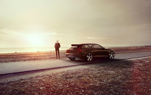 2014 - Volvo Concept Estate at coastal road southwest of Digerhuvud on Fårö on Gotland, Sweden.