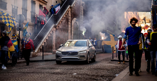 2016 - Volvo V90 at Rue Pierre-Semard in Rochechouart in Paris, France. Part of Volvo Cars’ new V90 campaign features footballing legend Zlatan Ibrahimović.