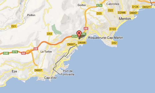 Avenue Agerbol Roquebrune-Cap-Martin Provence-Alpes-Côte d'Azur France Map