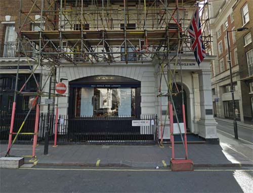 2013 - Gieves & Hawkes shop at 1 Savile Row in  London UK (Google Streetview)