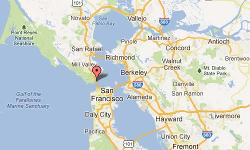Golden Gate Bridge Moore Road, Sausalito Map