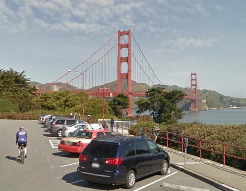 2013 - Golden Gate Bridge Vista Point in San Francisco USA (Google Streetview)