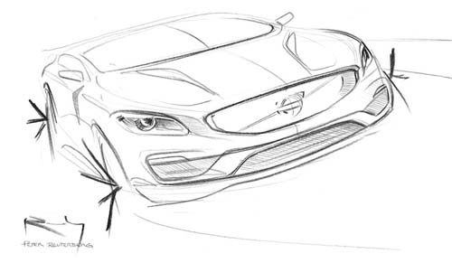 2014 Volvo S60 design study sketch by Peter Reuterberg 