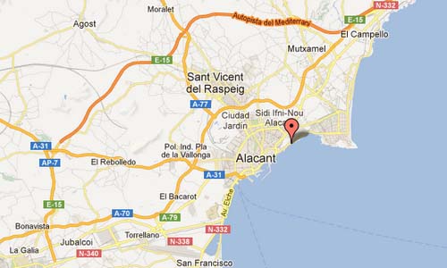 Calle Sol Naciente Alicante Map