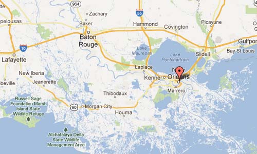 Dumaine Street in New Orleans Louisiana USA Map