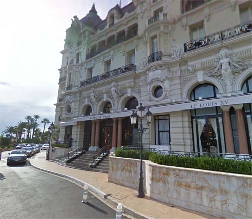2013 - Hotel de Paris on Avenue de Monte-Carlo in Monaco (Google Streetview)