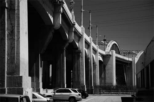 Under the Sixt Street Bridge LA