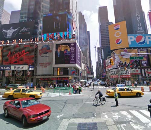 2013 - Corner of 7th Avenue, W45St, Broadway and Times Square in New York, USA (Google Streetview)