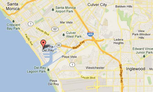 Marina del Rey in LA - USA Map