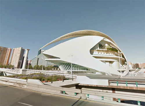 2013 - Palau de les Arts Reina Sofia seen from Pont de Montolivet in Valencia (Google Streetview)