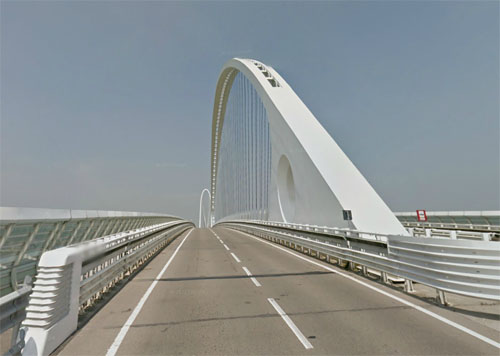 2013 - Calatrava bridge in Reggio Emilia, Italy (Google Streetview)