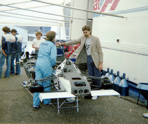 Gordon Murray with Brabham BMW BT50