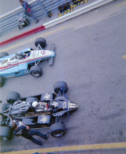 Elio De Angelis and Jacques Laffite testing at Zandvoort