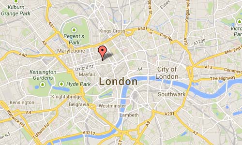 Berners St in London Maps