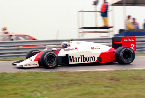 Alain Prost with McLaren-TAG MP4-2b