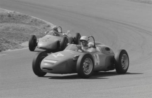 1962 - Dutch GP - Carel Godin de Beaufort drives car number 14, a Porsche 718, Ben Pon drives car number 15, a Porsche 787