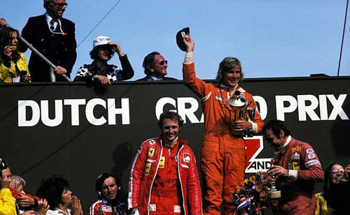 1975 - James Hunt wins ahead of Niki Lauda and Carlos Reutemann