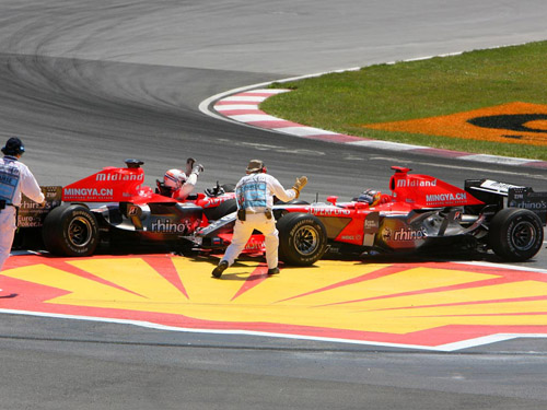 2006 - Christijan Albers and Tiago Monteiro with MidlandF1-Toyota at Circuit Gilles Villeneuve