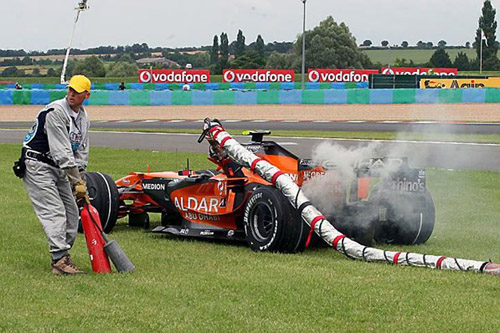 2007 - Christijan Albers with Spyker F8-VIIB at French GP