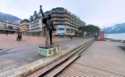 2016 - Quai de la Rouvenaz in Montreux with statue of Queen’s Freddie Mercury (Google Streetview)