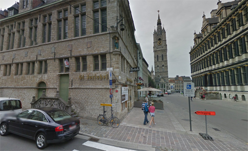 2016 - The corner of the Hoogpoort and Botermarkt in Gent, Belgium (Google Streetview)