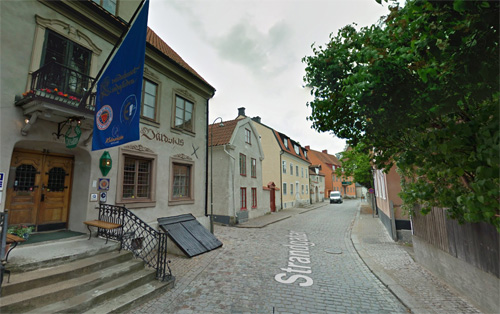 2016 - Strandgatan near Kompanigränd in Visby on Gotland, Sweden (Google Streetview)