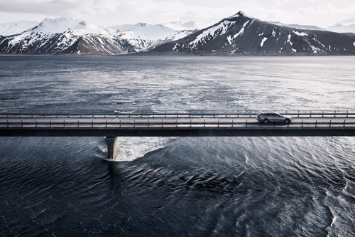 2016 - Volvo V90 Cross Country on Skagafjörður bridge at Kolgrafafjörður in West Iceland