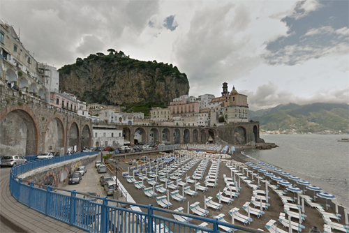 2016 - Atrani beach in Atrani on the Amalfi coast in Italy (Google Streetview)